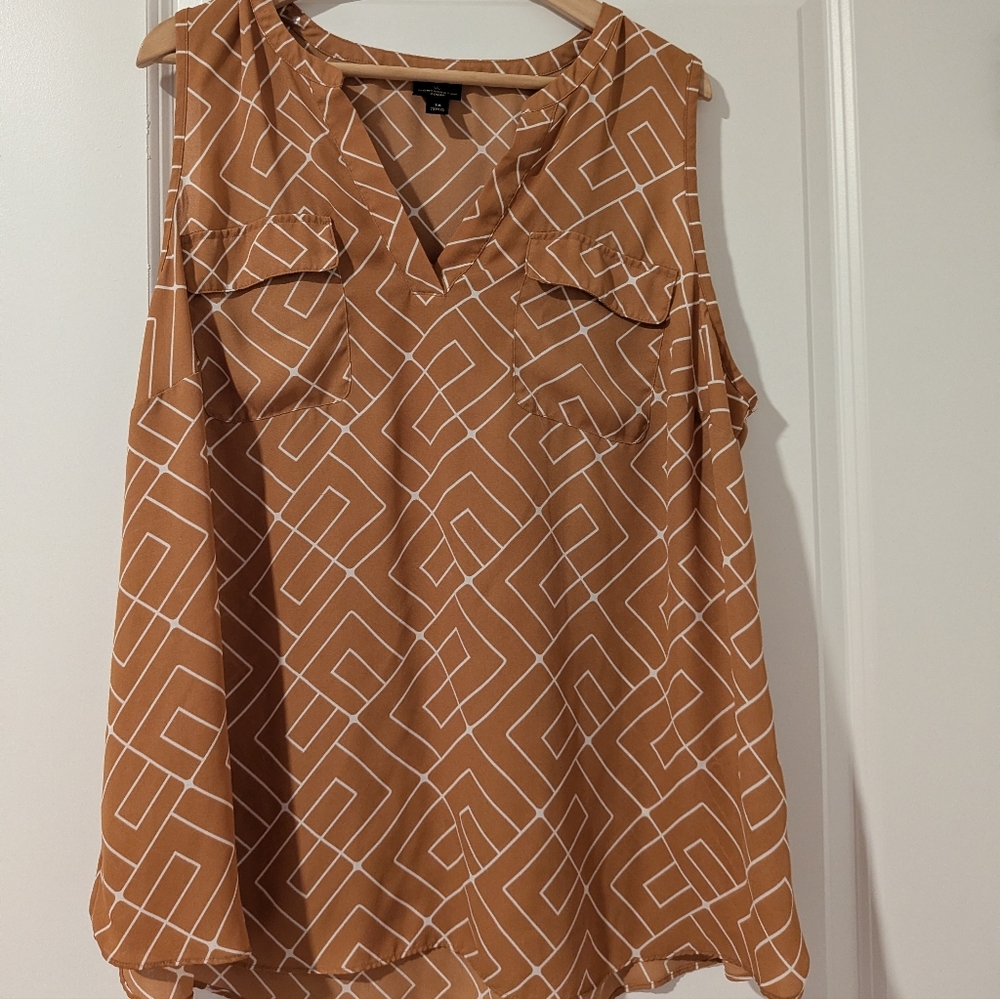 Worthington Women's Yellow Sleeveless Top Size 1X